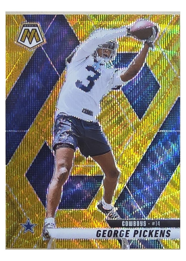 2025 Panini Mosaic Base Set George Pickens Gold Wave #109 card
