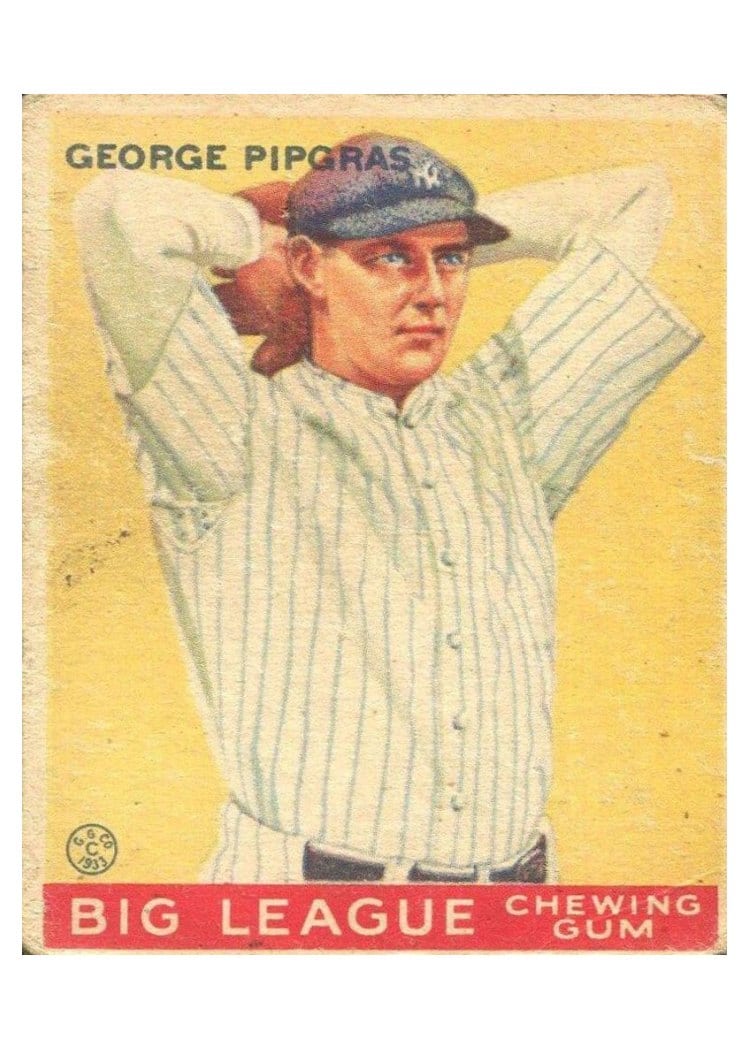 1933 Goudey George Pipgras #12 card