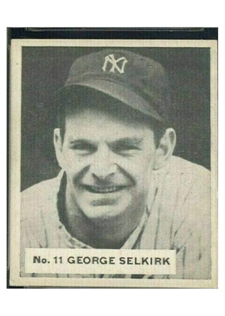 1936 World Wide Gum George Selkirk #11 card
