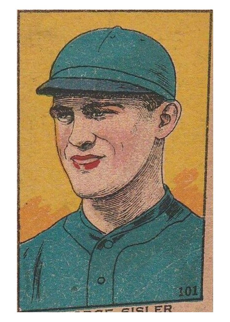 1919 W514 George Sisler Hand Cut #101 card