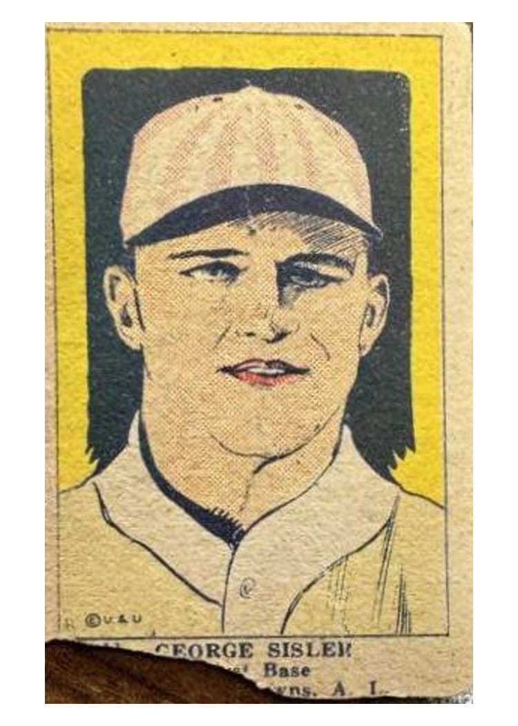 1923 W515 1 George Sisler Hand Cut #11 card