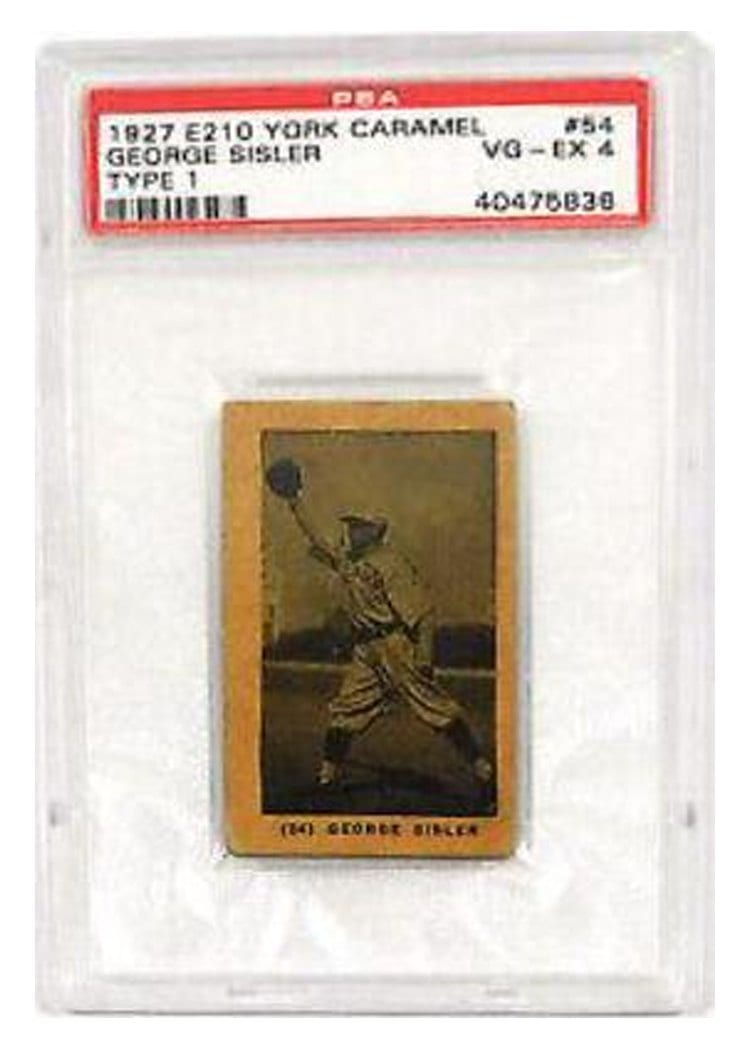 1927 E210 York Caramel Type 1 George Sisler #54 card