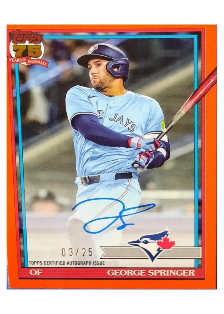 2026 Topps 1991 Topps Autographs George Springer #91A-GSP card