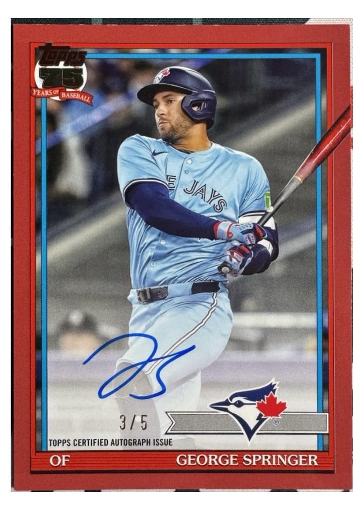 2026 Topps 1991 Topps Autographs George Springer #91A-GSP card