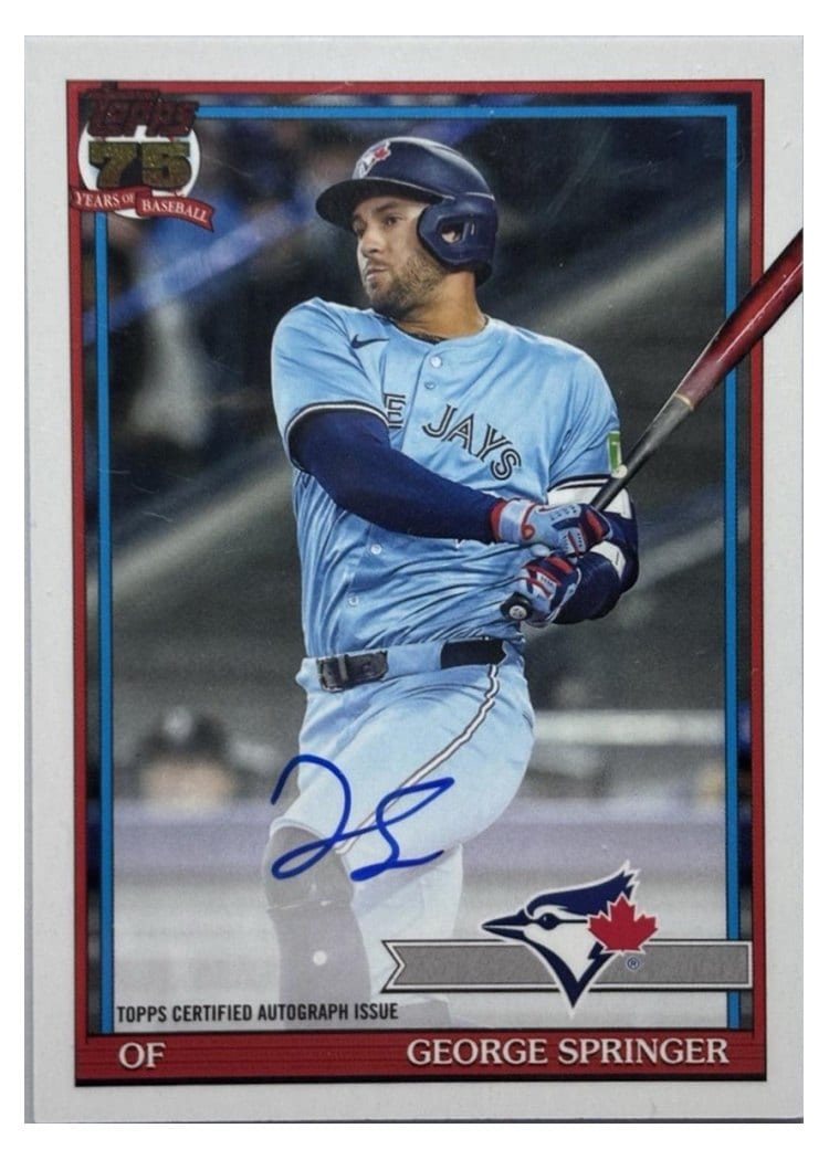 2026 Topps 1991 Topps Autographs George Springer #91A-GSP card