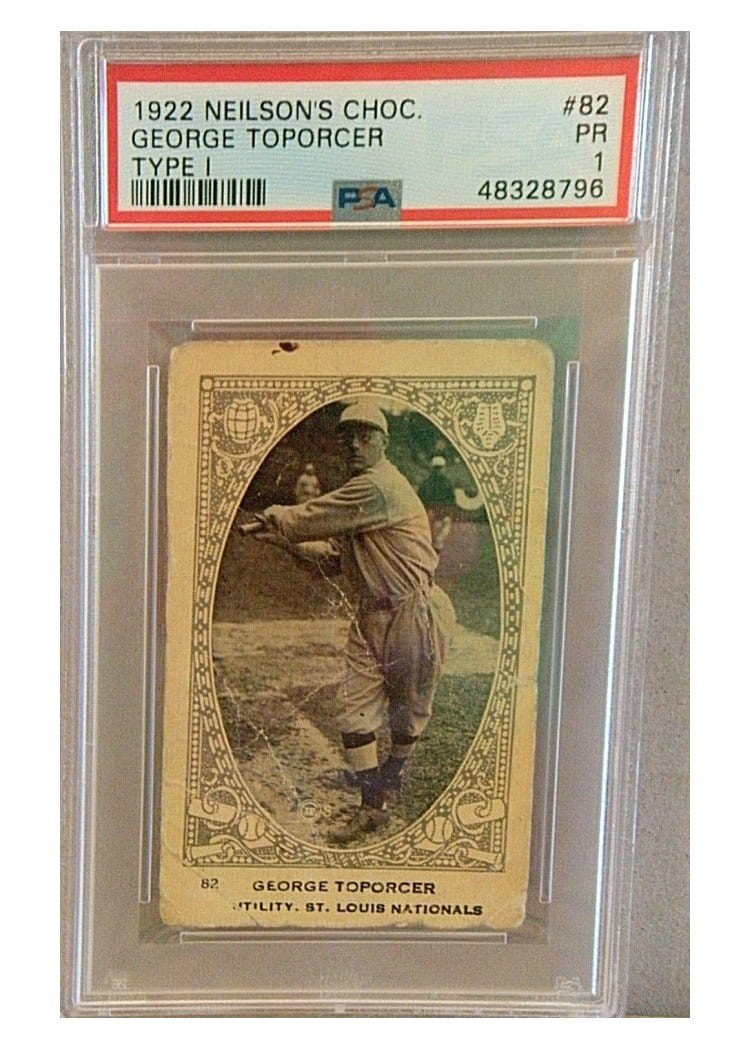 1922 Neilson's Chocolate Type I George Toporcer #82 card