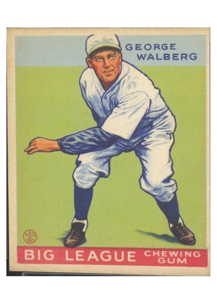 1933 Goudey George Walberg #183 card