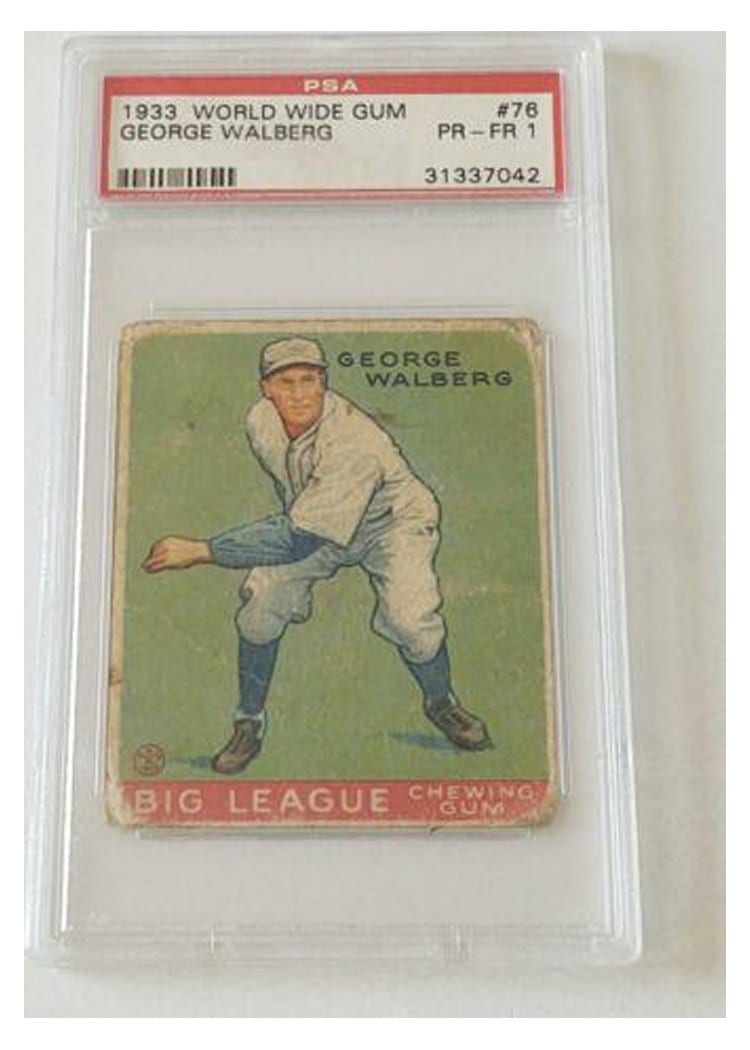 1933 World Wide Gum George Walberg #76 card