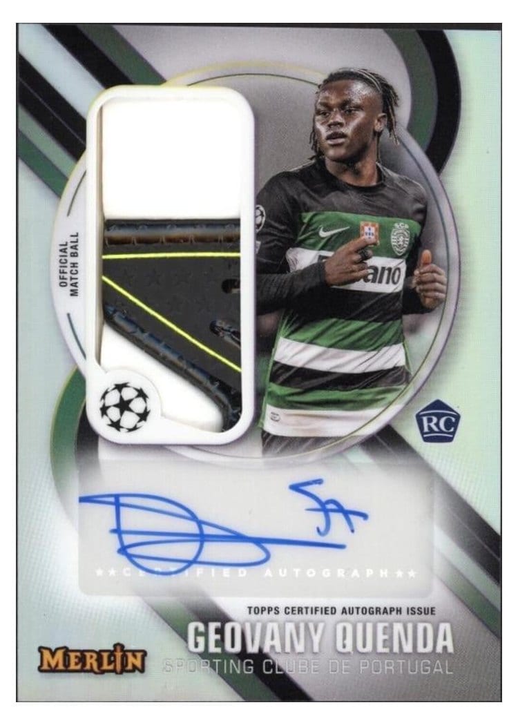 2024 Topps Merlin UEFA Match Ball Signature Geovany Quenda #MBS-GQ card