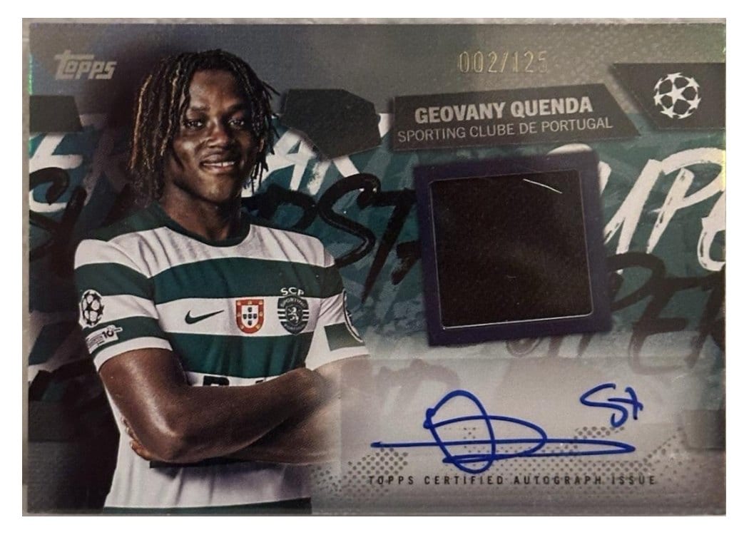 2025-26 Topps UEFA Club Competitions Topps Superstar Autographed Relics Geovany Quenda #TSAR-GQ card