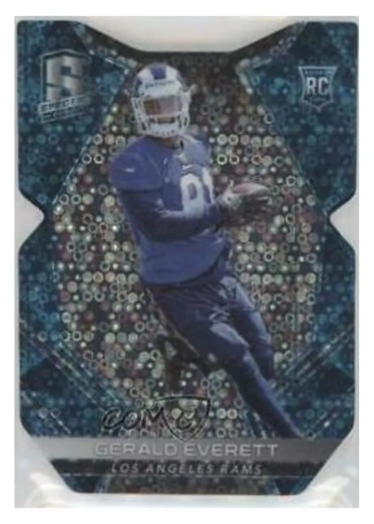 2017 Panini Spectra Gerald Everett Neon Blue Die Cut #155 card