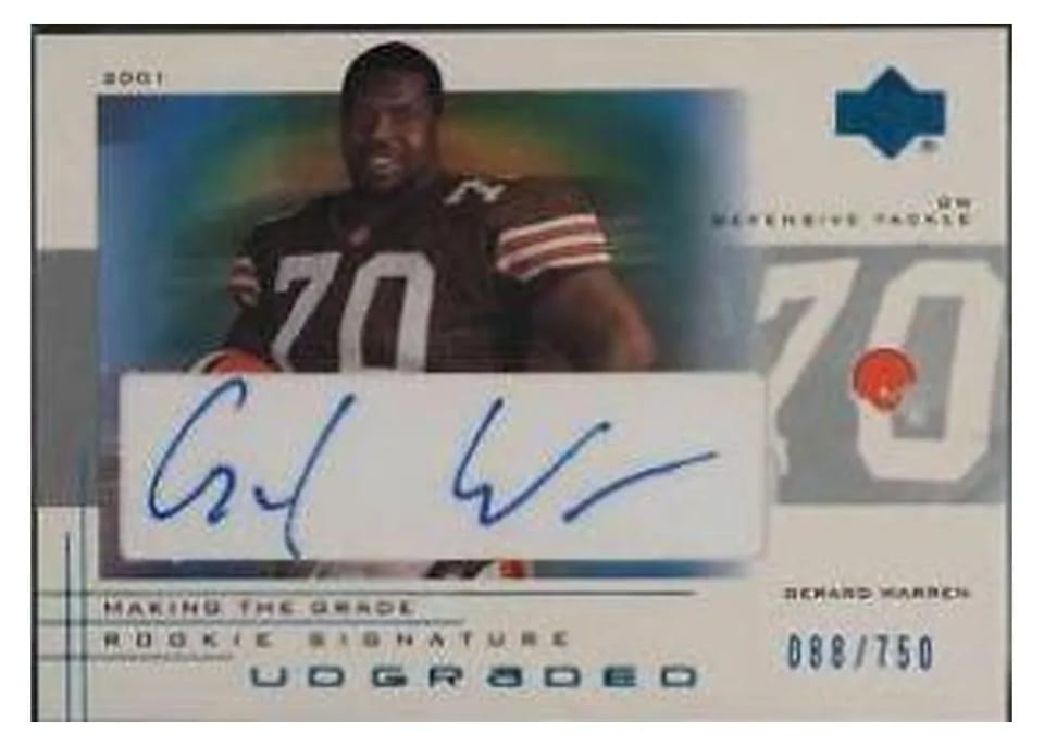 2001 Upper Deck Graded Gerard Warren #62 card