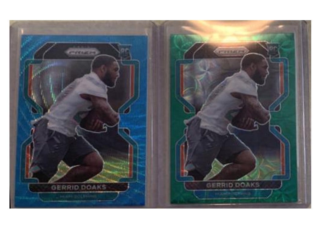 2021 Panini Prizm Base Set Gerrid Doaks Green Scope Prizm #426 card
