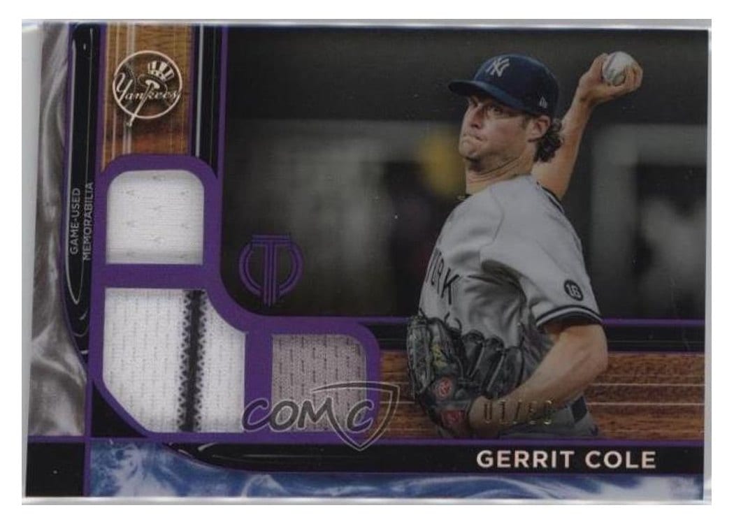 2022 Topps Tribute Triple Relics Gerrit Cole #TTR-GC card
