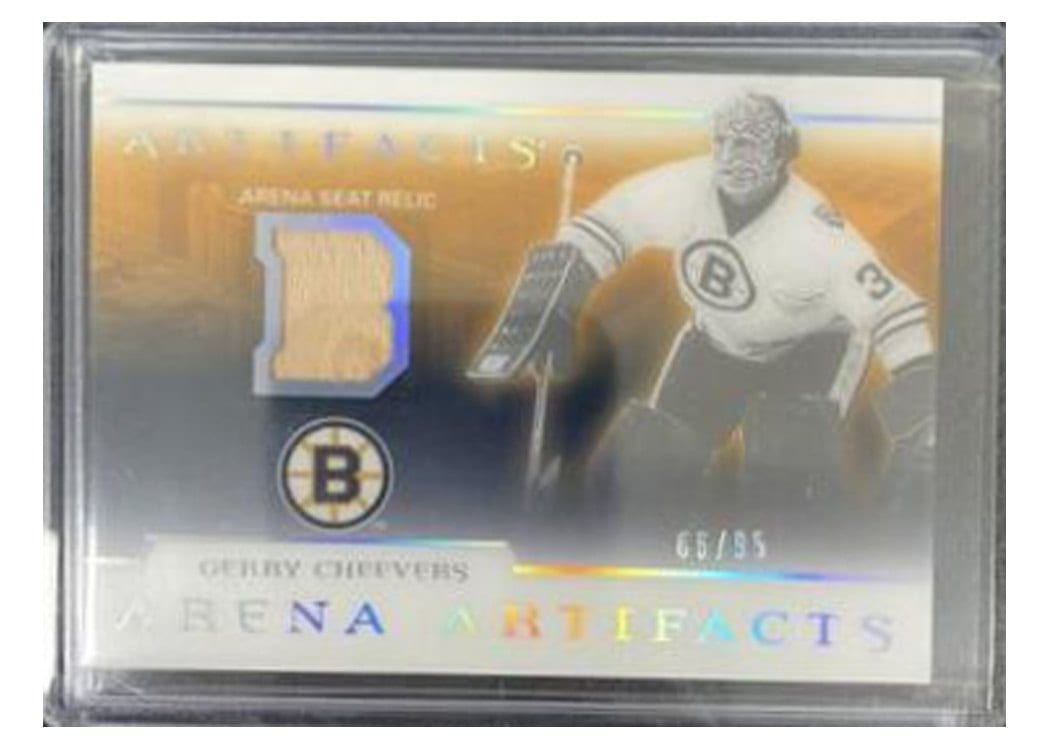 2022-23 Upper Deck Artifacts Arena Artifacts Gerry Cheevers #AA-GC card