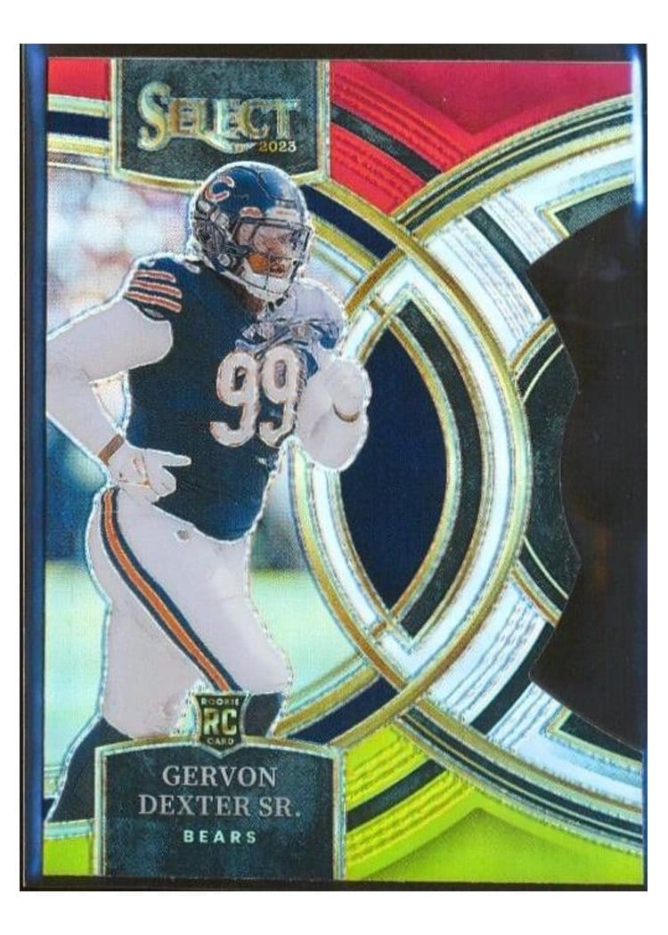 2023 Panini Select Base Set Gervon Dexter Sr. Red Yellow Prizm Die-Cut #138 card