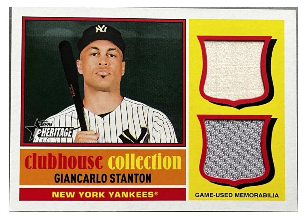2025 Topps Heritage Clubhouse Collection Single Player Dual Relics Giancarlo Stanton #CCSDR-GS card
