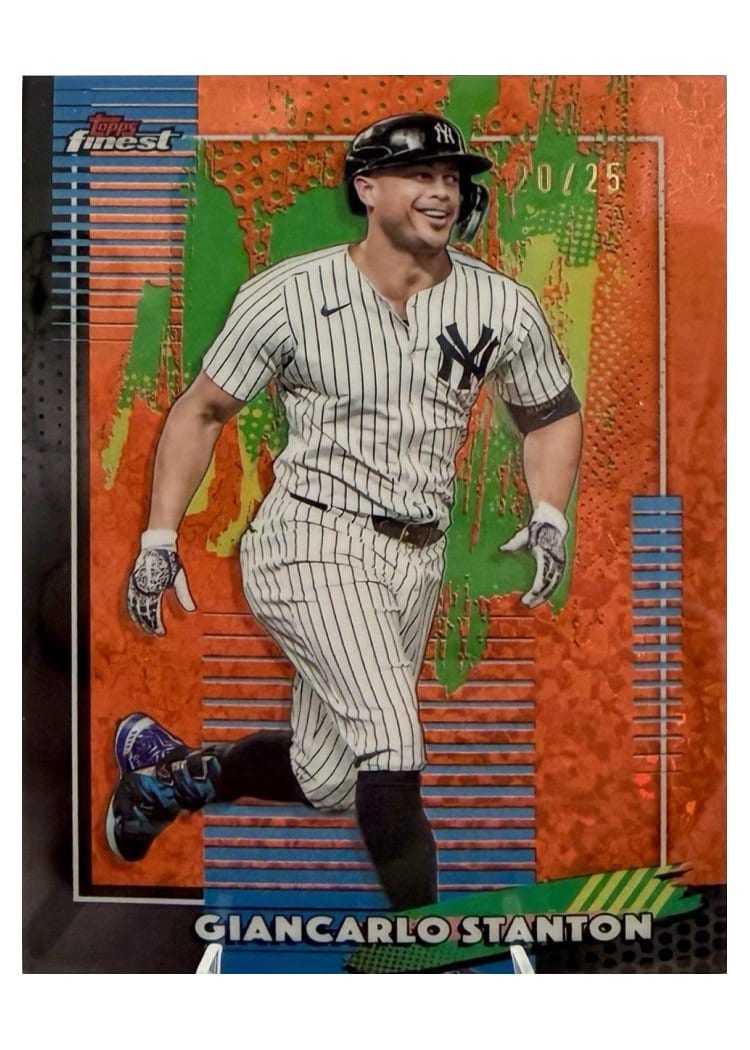 2026 Topps Finest Giancarlo Stanton Orange Mini Diamond Refractor #32 card