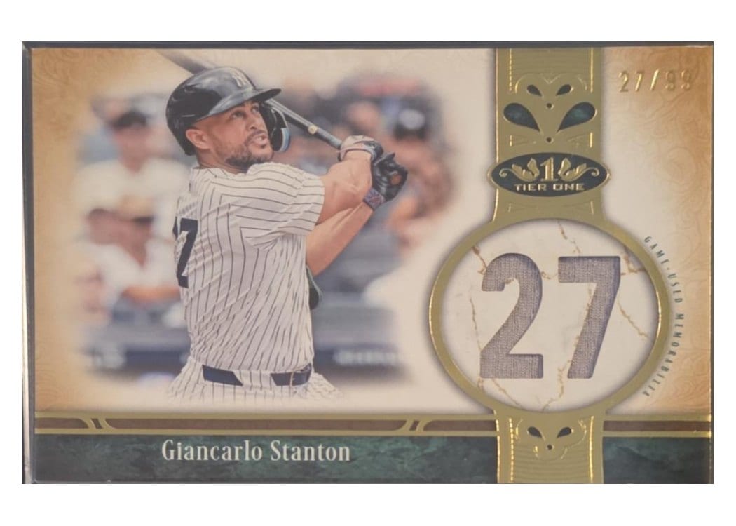2026 Topps Tier One Jersey Number Relics Giancarlo Stanton #JNR-GS card