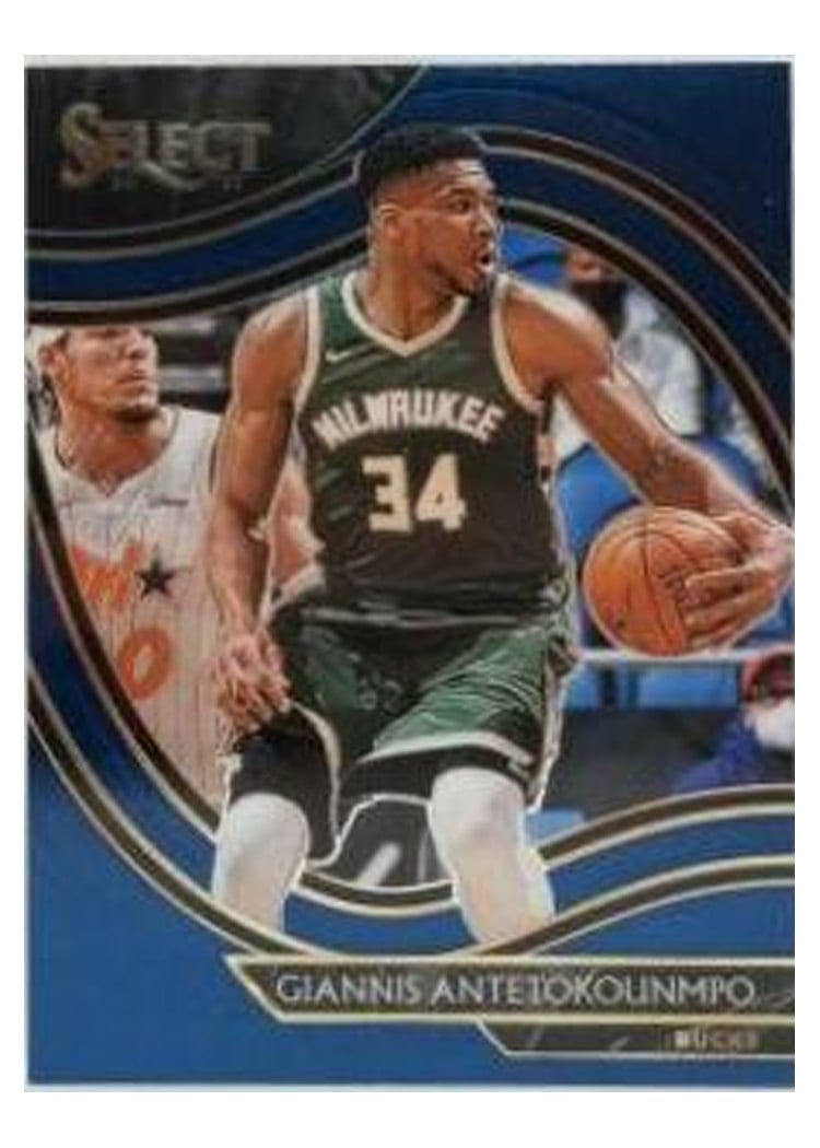 2020-21 Panini Select Base Set Giannis Antetokounmpo Blue Retail #224 card