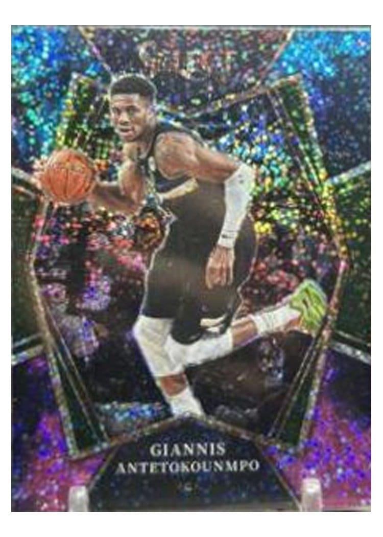 2021-22 Panini Select Base Set Giannis Antetokounmpo Cosmic Prizm #140 card