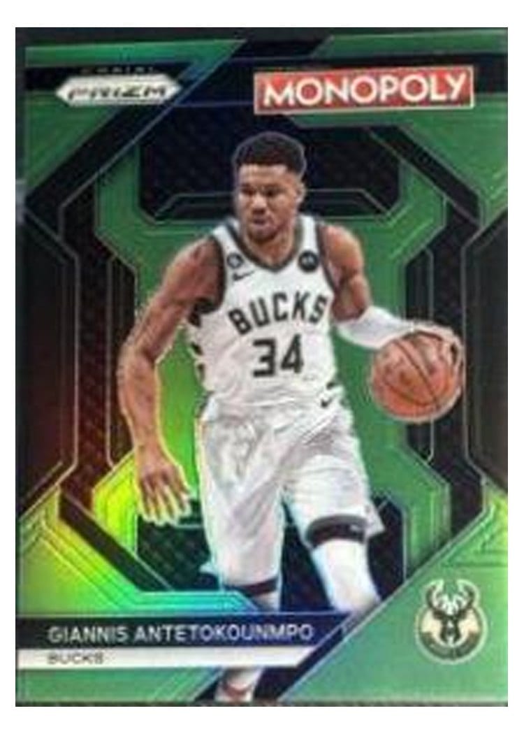 2023-24 Panini Prizm Monopoly Base Set Giannis Antetokounmpo Neon Green #49 card