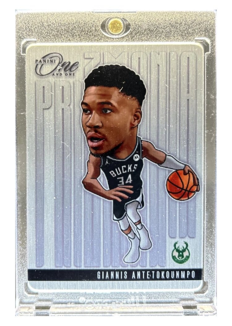 2024-25 Panini One and One Prizmania Set Giannis Antetokounmpo #18 card