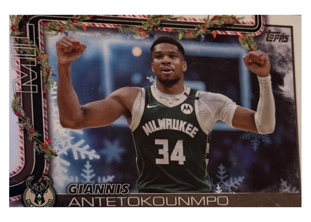 2025-26 Topps Holiday SSP Back Variations Giannis Antetokounmpo #SSB-GA card