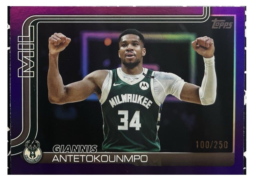 2025 Topps Giannis Antetokounmpo Holo Purple Foil #54 card