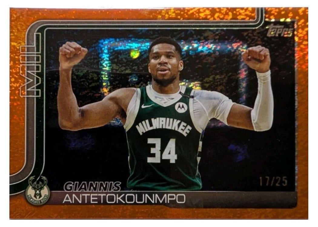 2025 Topps Giannis Antetokounmpo Holo Orange Foil #54 card