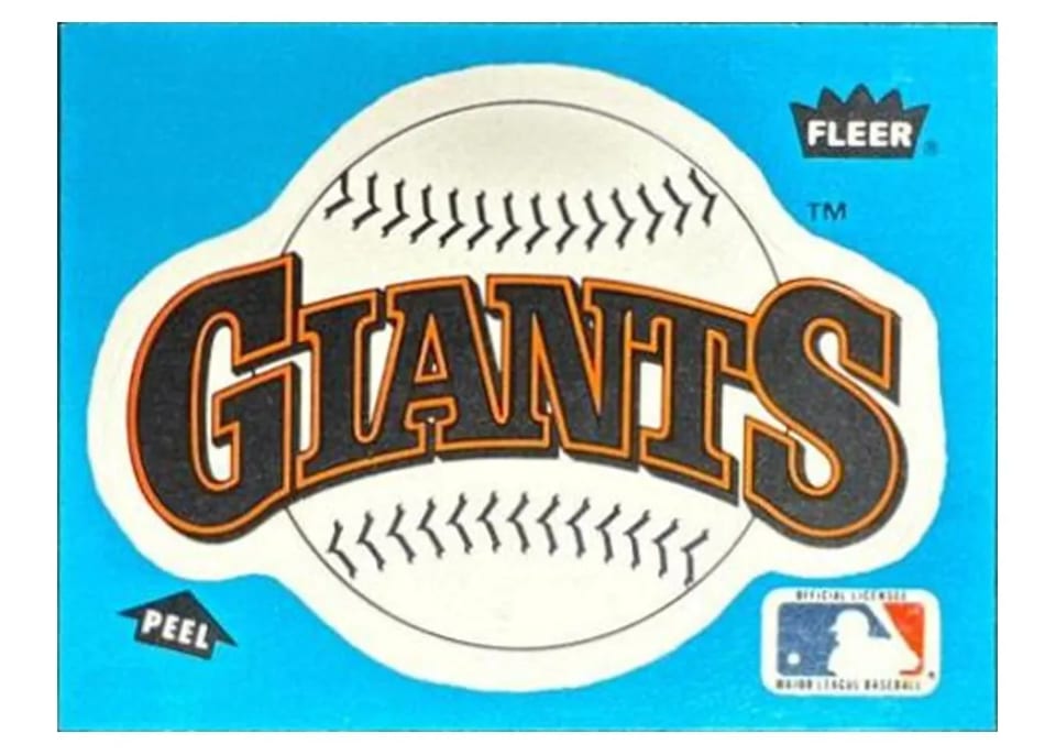 1985 Fleer Giants Team Logo Sticker