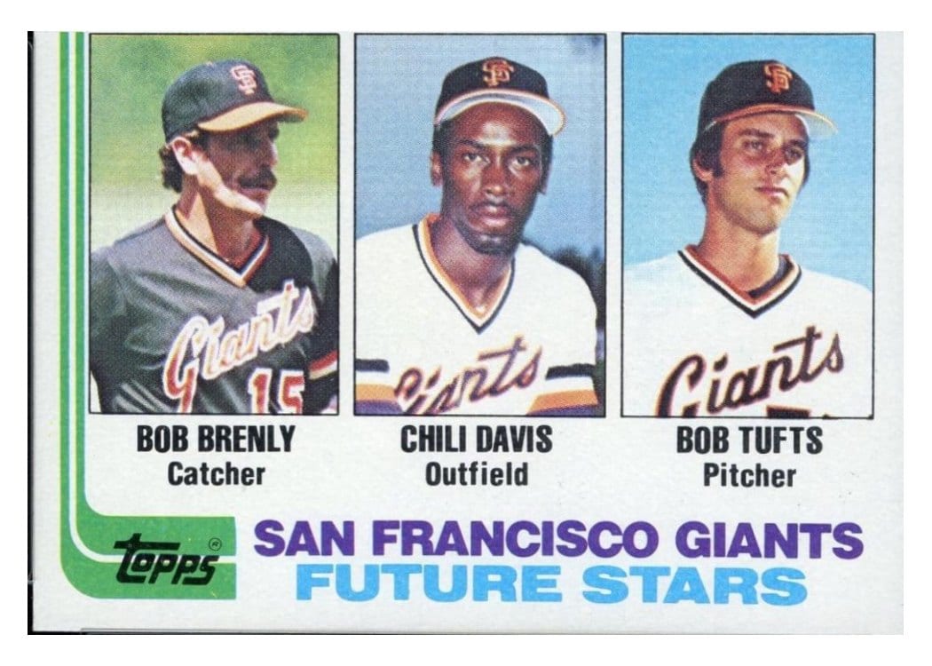 1982 Topps Giants Future Stars: Bob Brenly / Chili Davis / Bob Tufts #171 card