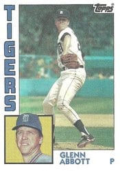 1984 Topps Base Set Glenn Abbott #356 card