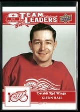 2025-26 Upper Deck Detroit Red Wings Centennial Team Leaders Glenn Hall #187