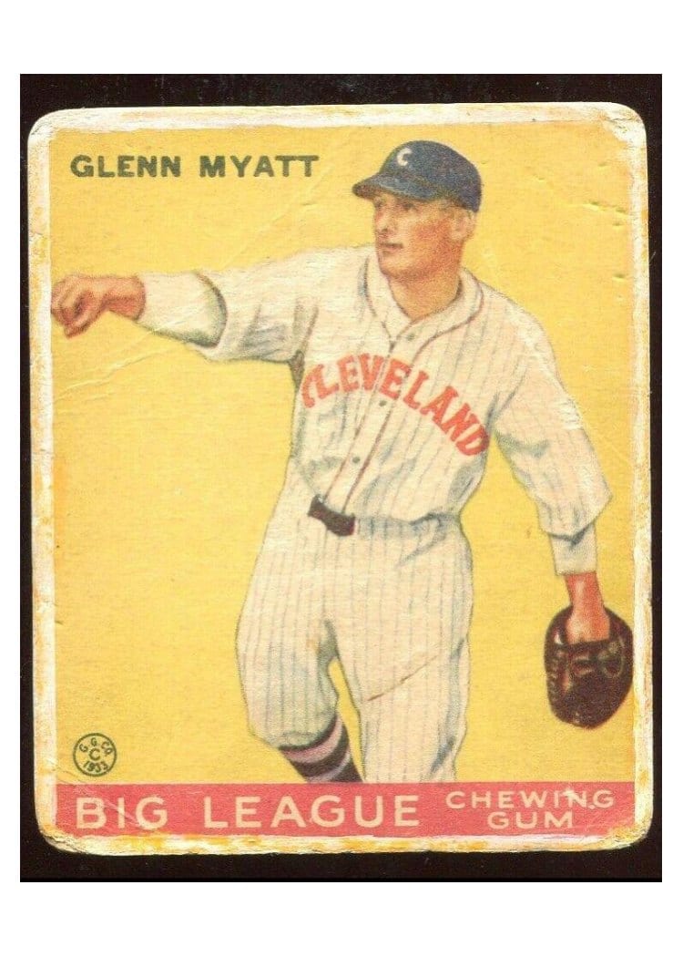 1933 Goudey Glenn Myatt #10 card