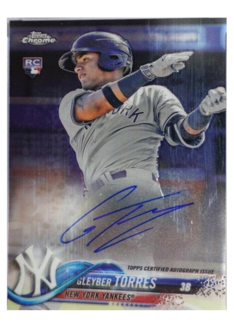 2018 Topps Chrome Rookie Autographs Gleyber Torres #RA-GT card