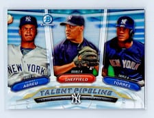 2018 Bowman Talent Pipeline Chrome Gleyber Torres, Justus Sheffield, Albert Abreu #NYY card