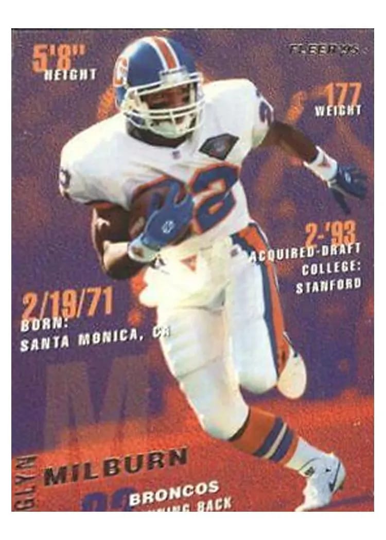 1995 Fleer Glyn Milburn #112 card