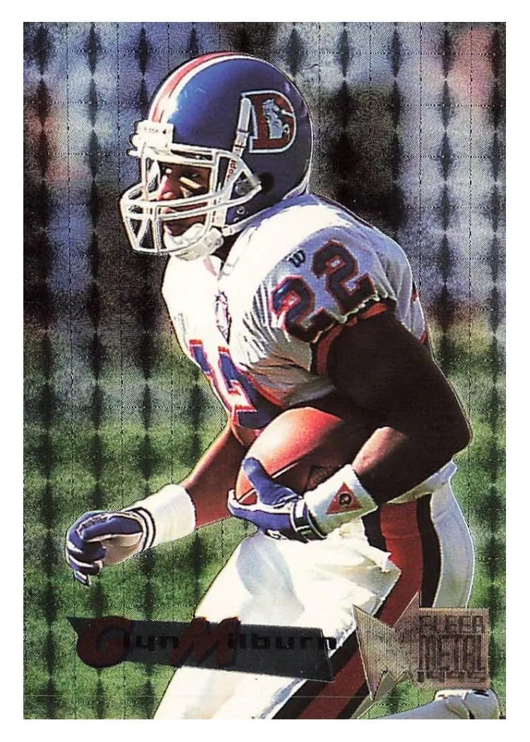 1995 Fleer Metal Glyn Milburn #58 card