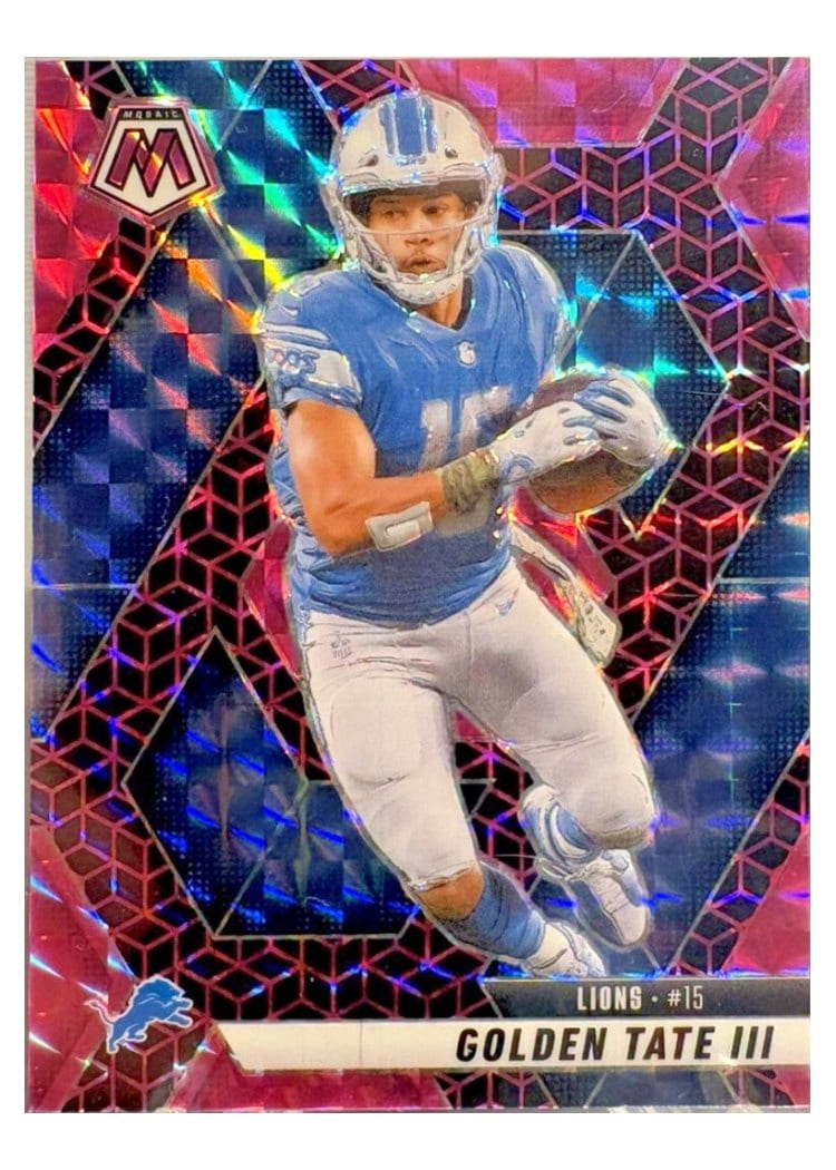 2025 Panini Mosaic Base Set Golden Tate III Pink Spectris #214 card