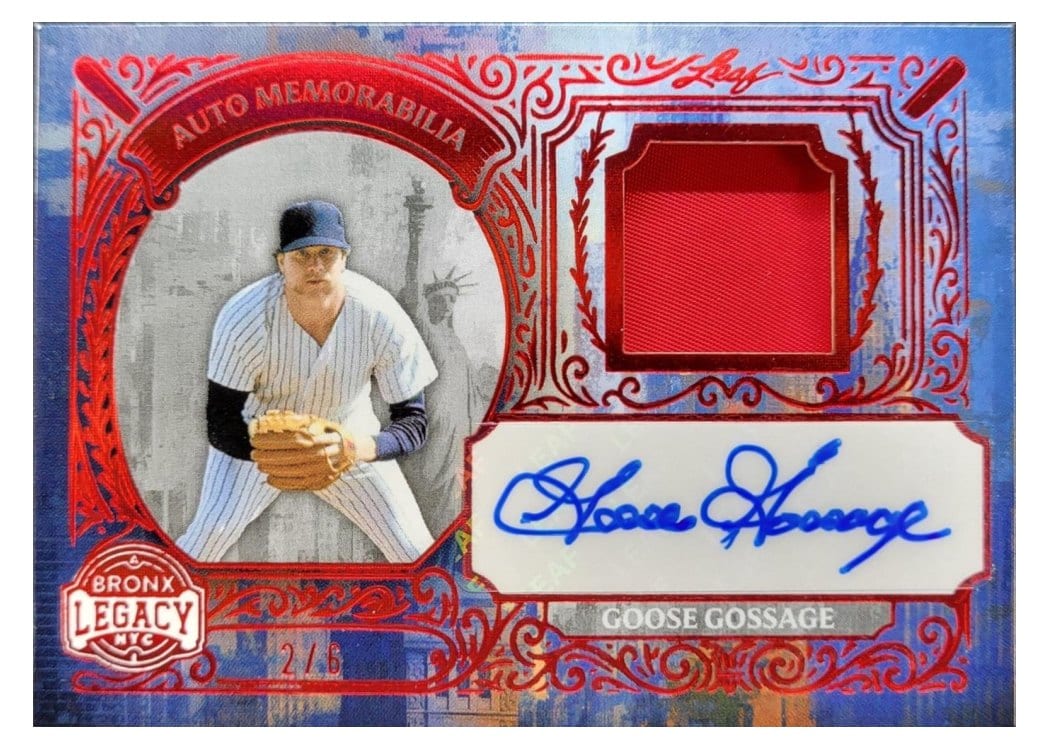 2025 Leaf Bronx Legacy Autograph Memorabilia Goose Gossage #AM-GG1 card