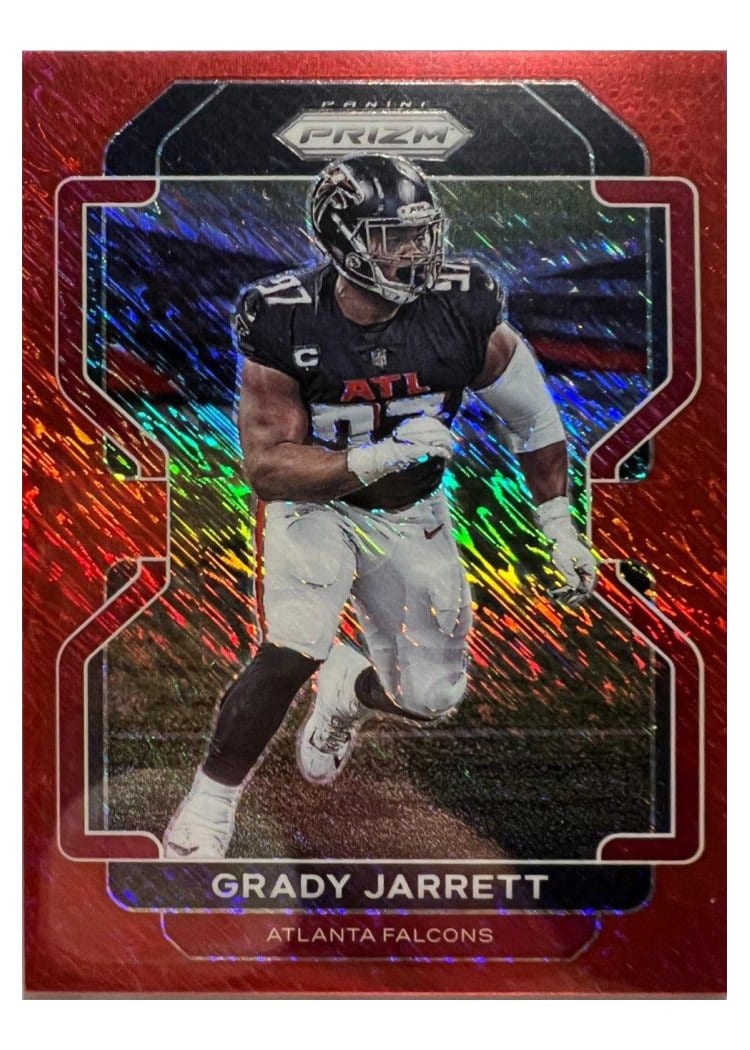 2021 Panini Prizm Base Set Grady Jarrett Red Shimmer #326 card