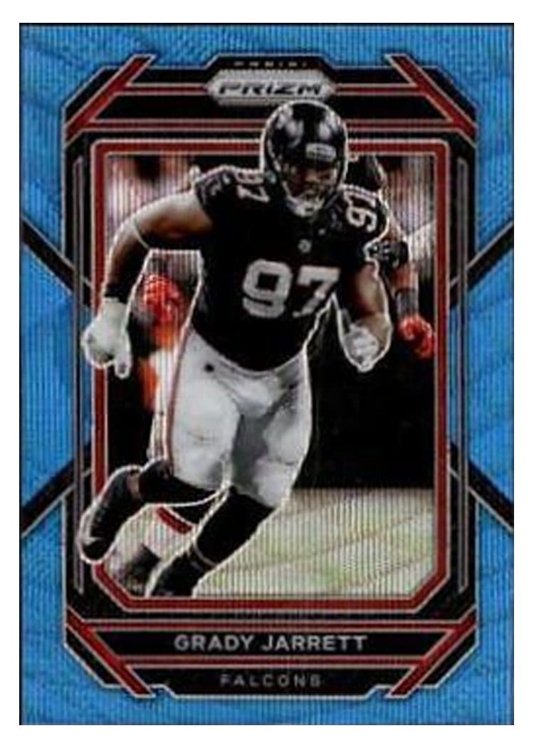 2022 Panini Prizm Base Set Grady Jarrett Blue Wave #16 card
