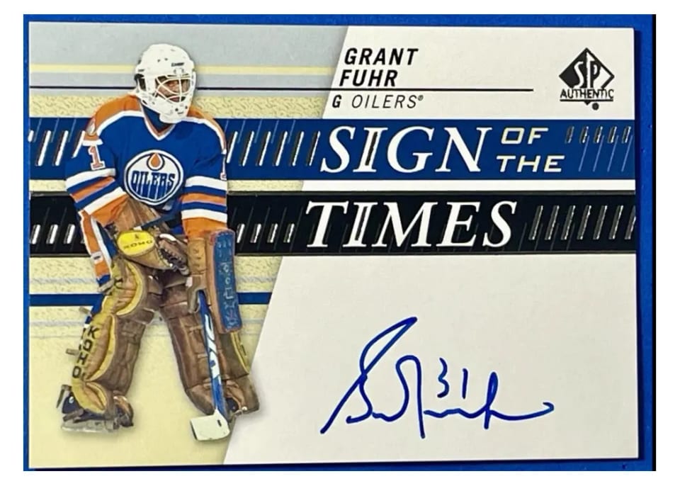 2019-20 SP Authentic Sign of the Times Grant Fuhr #SOTT-GF card