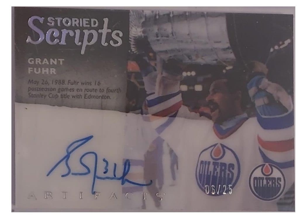 2024-25 Upper Deck Artifacts Storied Scripts Grant Fuhr #SS-GF card