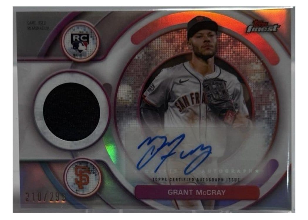 2025 Finest Rookie Autograph Relics Grant McCray #RAJR-GM card