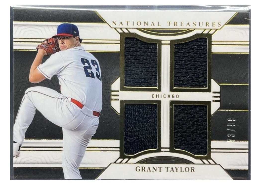2024 Panini National Treasures Game Gear Swatches Quad Grant Taylor #24 card