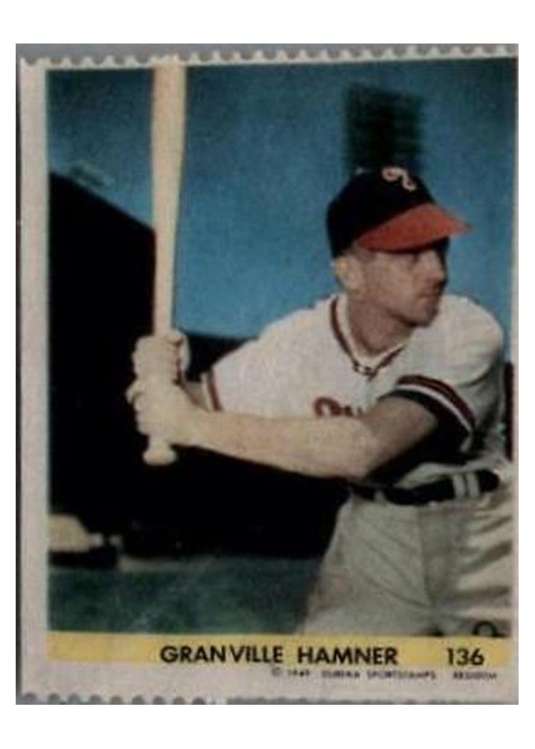 1949 Eureka Sportstamps Granville Hamner #136 card