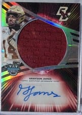 2025 Bowman University Best Prospect Jumbo Relic Autographs Refractor Grayson James #JRA-GJ card