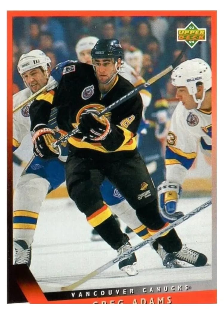 1993 Upper Deck Greg Adams #77 card